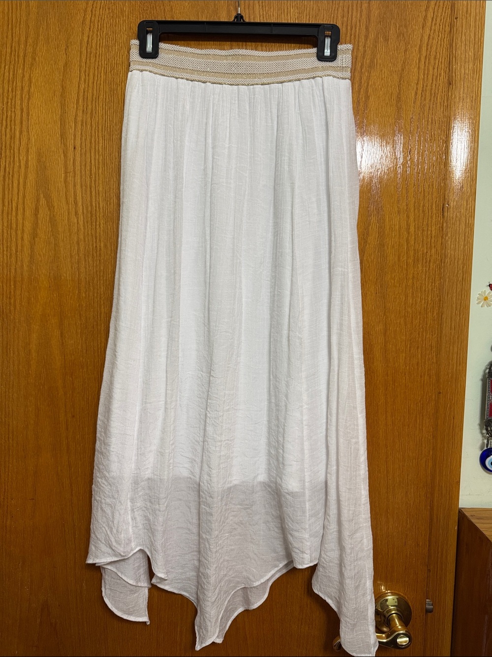 Women’s White Midi Handkerchief Hem Skirt